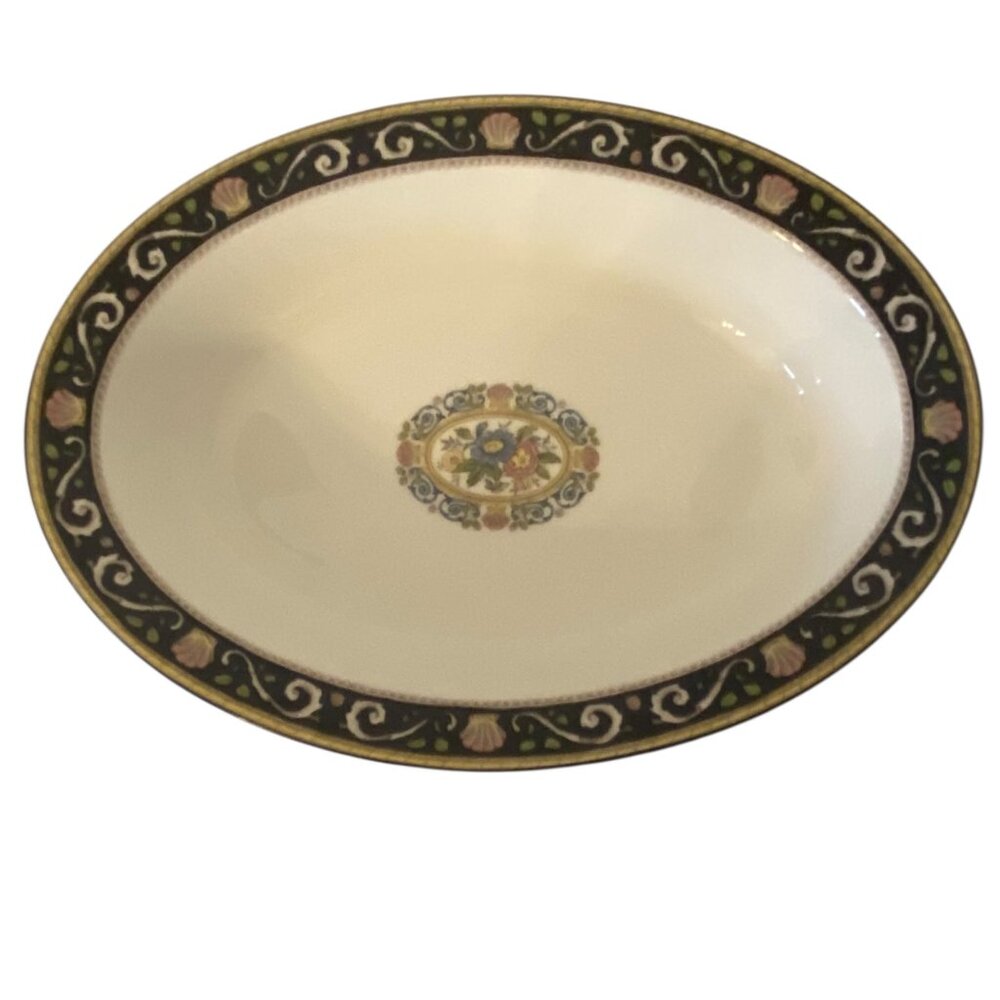 Wedgwood Runnymede Bone China Oval Serving Bowl Floral Shells England